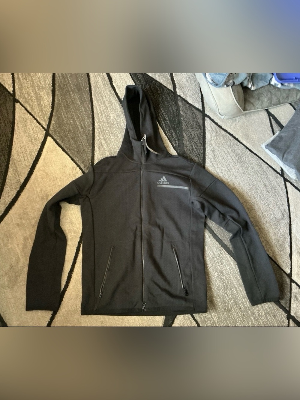 Size Medium - Adidas Primegreen Black Full Zip Hoodie Sweatshirt Jacket